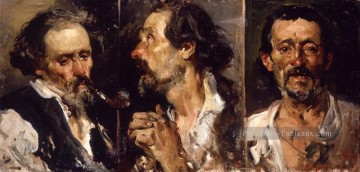 sorolla Tableau Peinture - Tres cabezas de estudio peintre Joaquin Sorolla